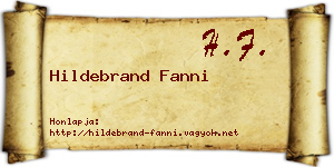 Hildebrand Fanni névjegykártya