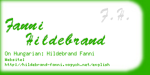 fanni hildebrand business card